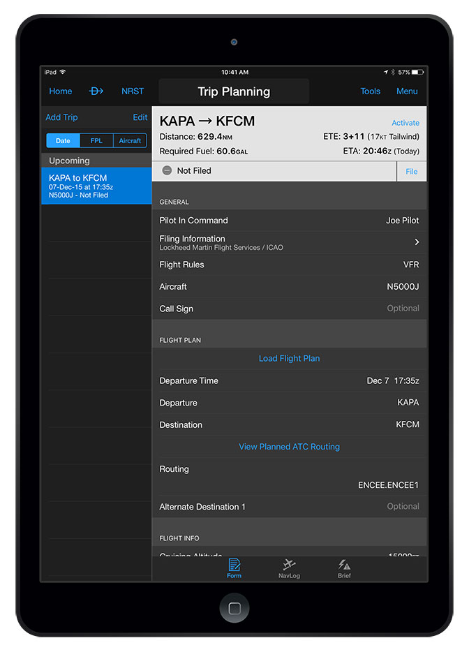 garmin pilot logbook