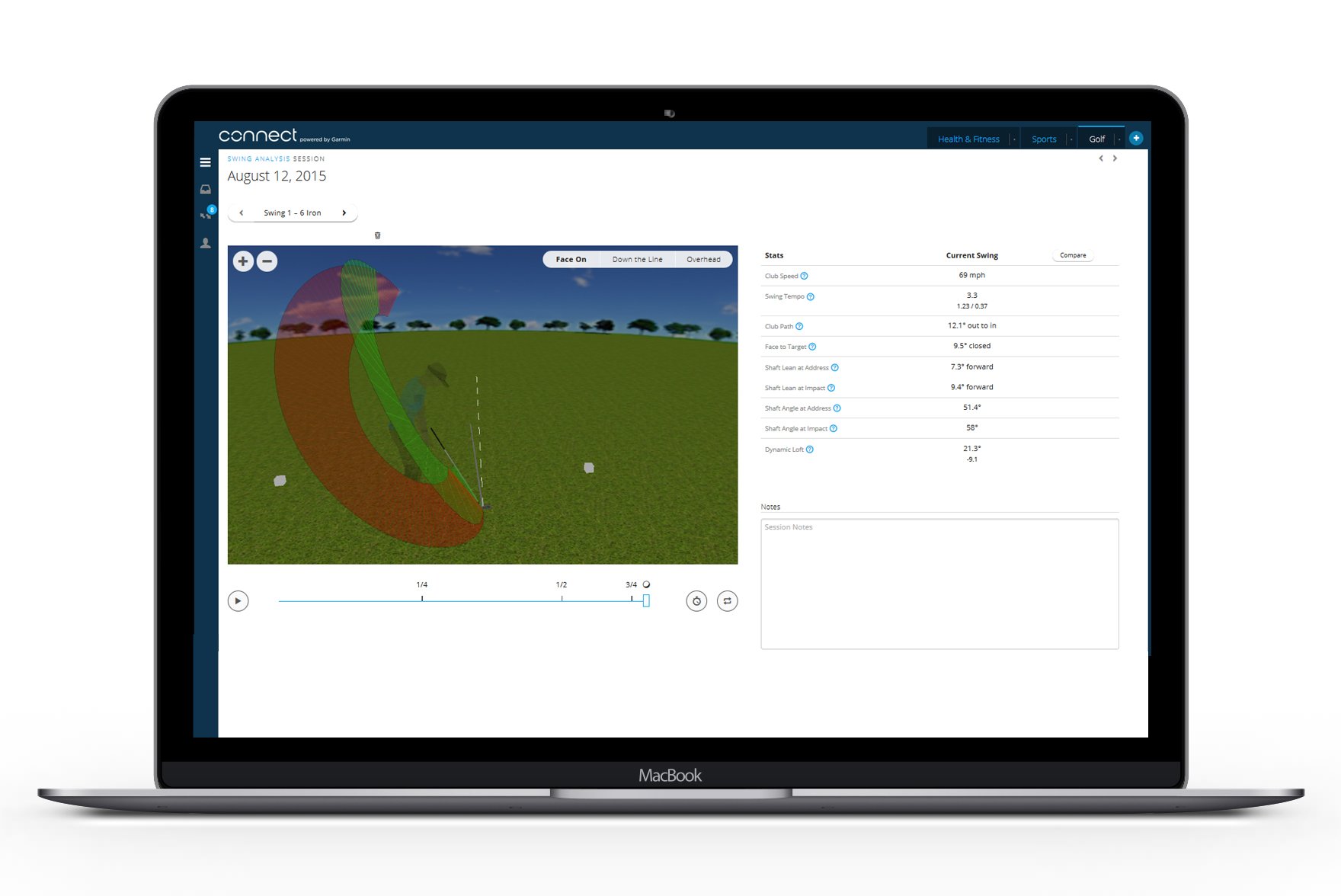 garmin golf analyzer