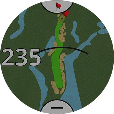 Garmin Approach® S60 display view of a feature to monitor the course