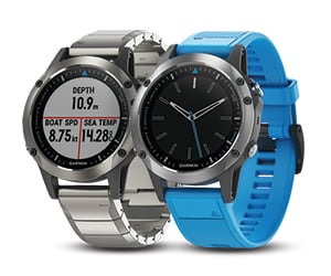 blue & grey model of Garmin Quatix 5 Sapphire